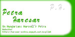 petra harcsar business card